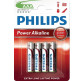 Philips LR03/AAA 4stk PowerAlkaline batterier 1,5V